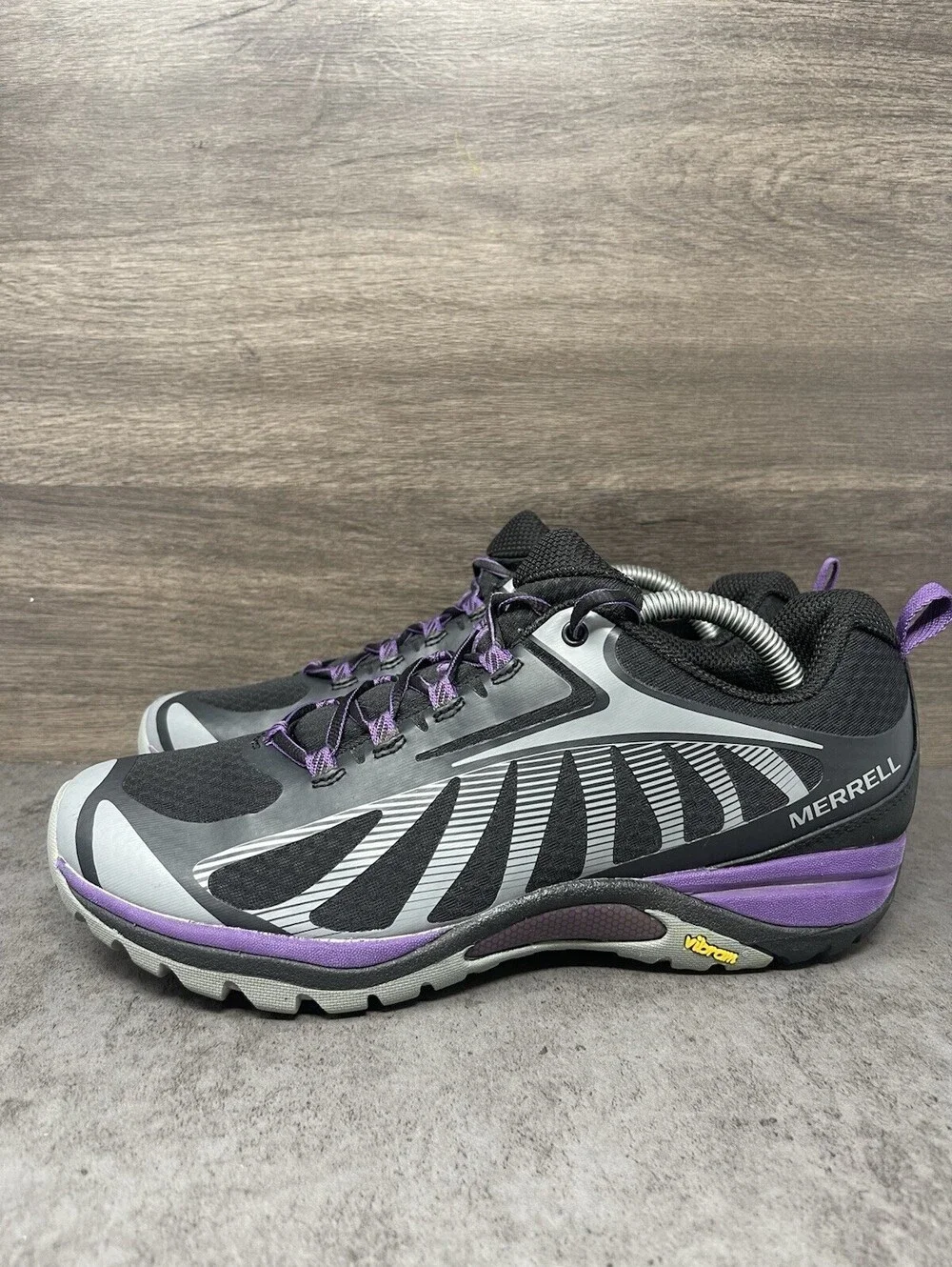 Merrel Siren Edge 3 Hiking Shoes Womens Size 10 Black Purple J034438